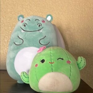 Squishmallows Hippo and Cactus Plush Set